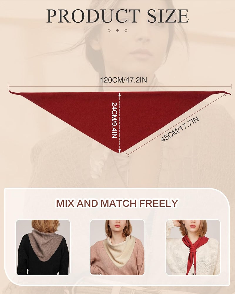 Molans Women Winter Knit Neck Scarf - Warm Crochet Triangle Scarf for Women Girls - Image 2
